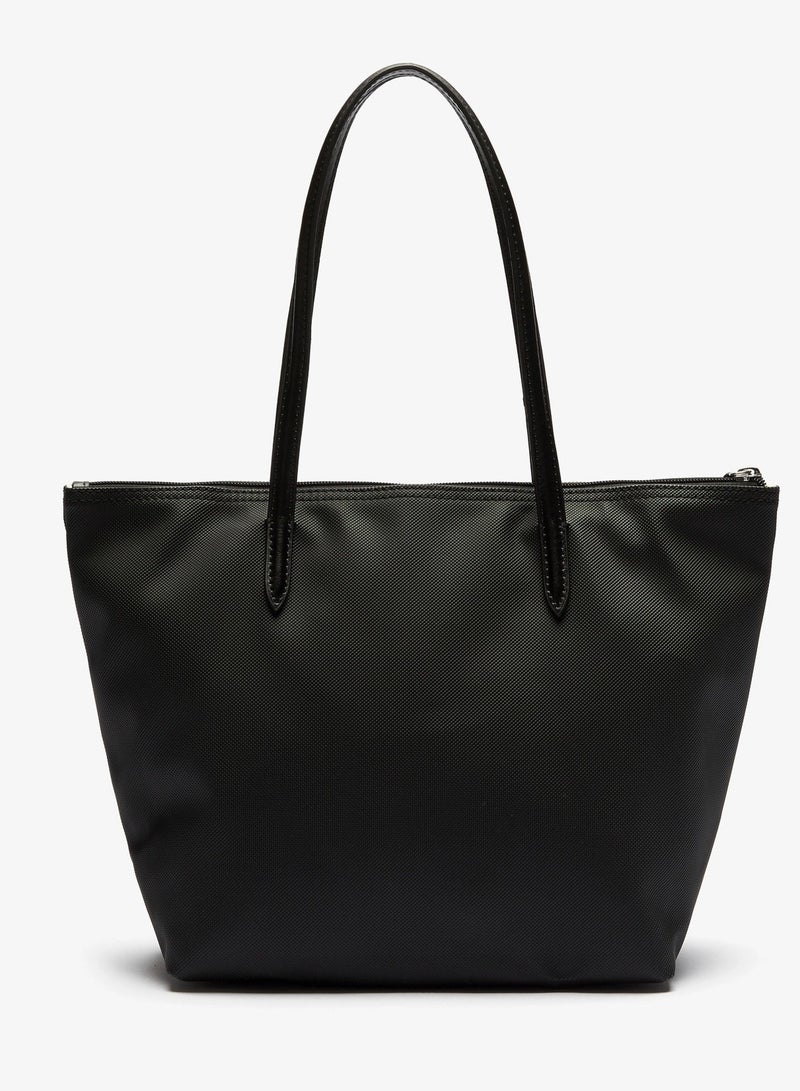 LACOSTE Lacoste Women's L12.12 Concept Fashion Versatile Large Capacity Zipper Handbag Tote Bag Shoulder Bag Medium Black - Image 5
