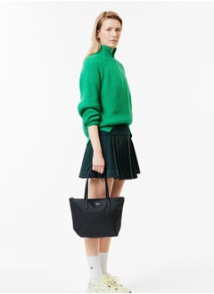 LACOSTE Lacoste Women's L12.12 Concept Fashion Versatile Large Capacity Zipper Handbag Tote Bag Shoulder Bag Medium Black  - Image 3