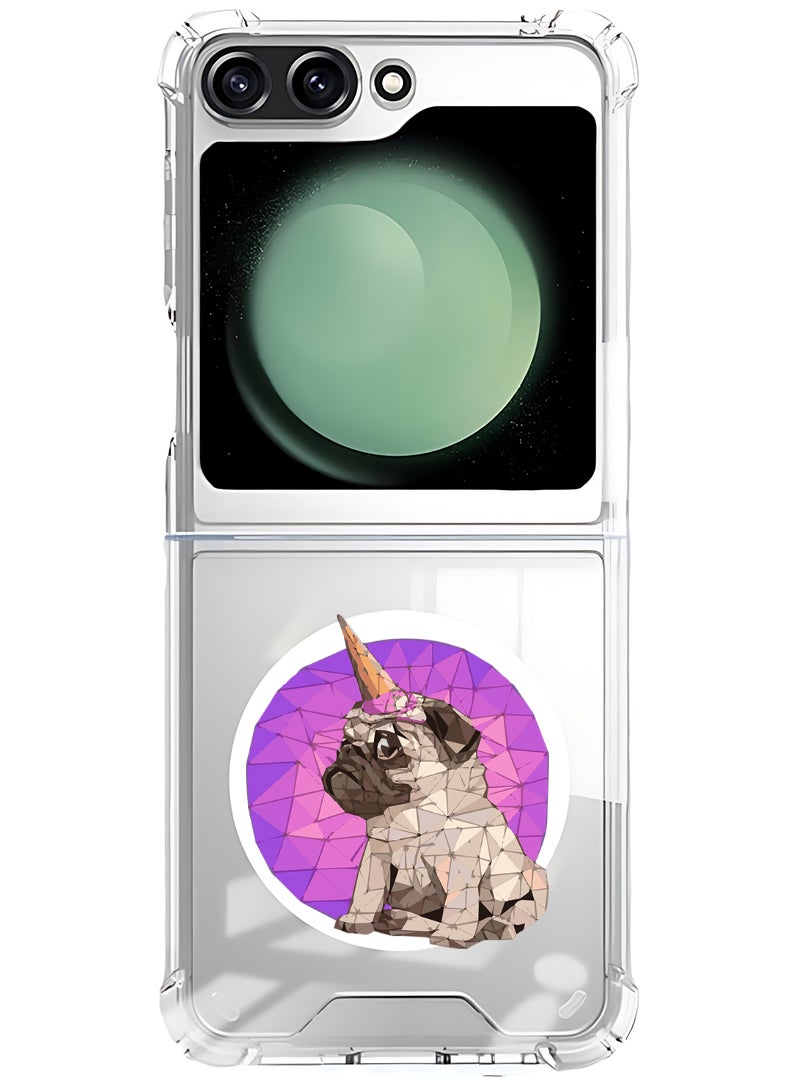 Theodor Magnetic Case for Samsung Galaxy Z Flip 5 Compatible with MagSafe Wireless Charging, Shockproof Phone Bumper Cover Puggy - Image 1