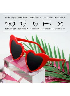Joopin Retro Red Heart Shaped Sunglasses Uv400 Oversized Heart Sun Glasses Lovely Shades For Women Valentine Party Costume Shady Rays Sunnies  - Image 4