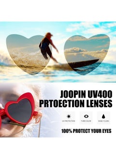 Joopin Retro Red Heart Shaped Sunglasses Uv400 Oversized Heart Sun Glasses Lovely Shades For Women Valentine Party Costume Shady Rays Sunnies  - Image 3