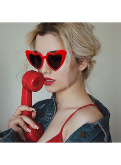 Joopin Retro Red Heart Shaped Sunglasses Uv400 Oversized Heart Sun Glasses Lovely Shades For Women Valentine Party Costume Shady Rays Sunnies  - Image 2
