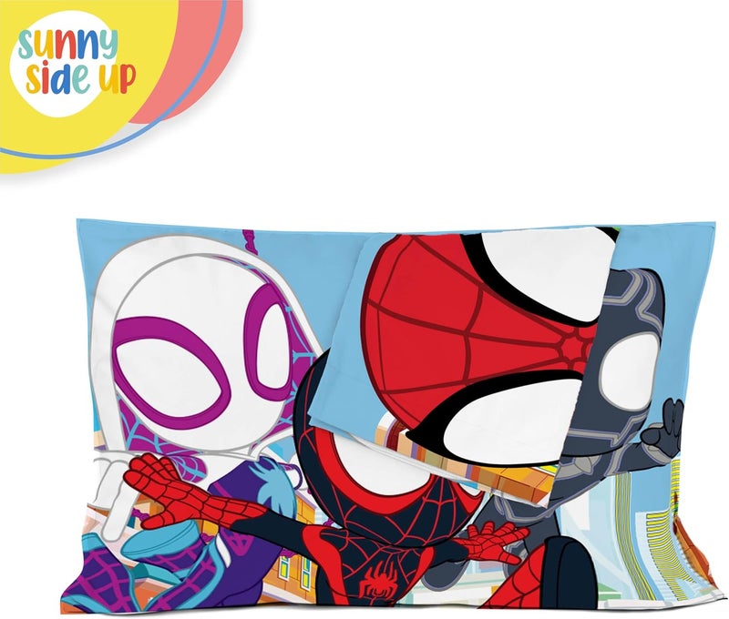 Sunny Side Up Marvel Spidey & His Amazing Friends 2 Pack Reversible Pillowcases - Double Sided Pillow Covers Features Spiderman, Ghost Spider & Miles Morales, Kids Super Soft Superhero Bedding - Image 5
