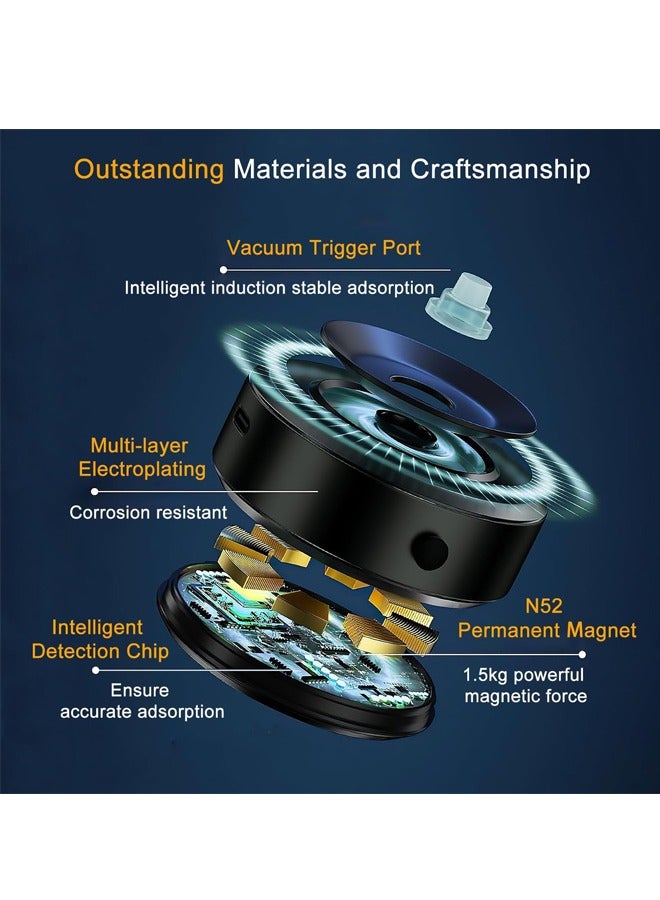 PADOM Magnetic Suction Phone Mount, Magnetic Cell Phone Holder for Car, Suction Cup Car Phone Holder, Suitable for Car/Mirror/Gym/Kitchen Smooth Surface, Compatible with iPhone & Android - Image 4