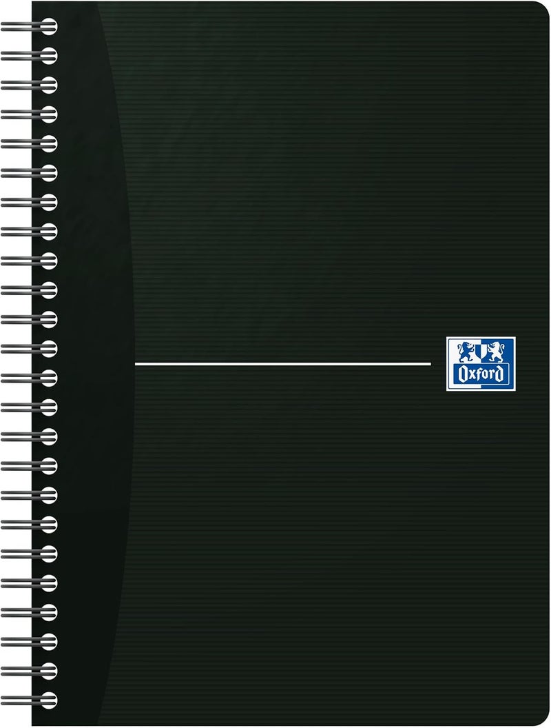 Oxford Office Essentials A5 Black Notebook – Soft Card, Twin-Wire, Ruled, 180 Pages, SCRIBZEE Compatible - Image 4