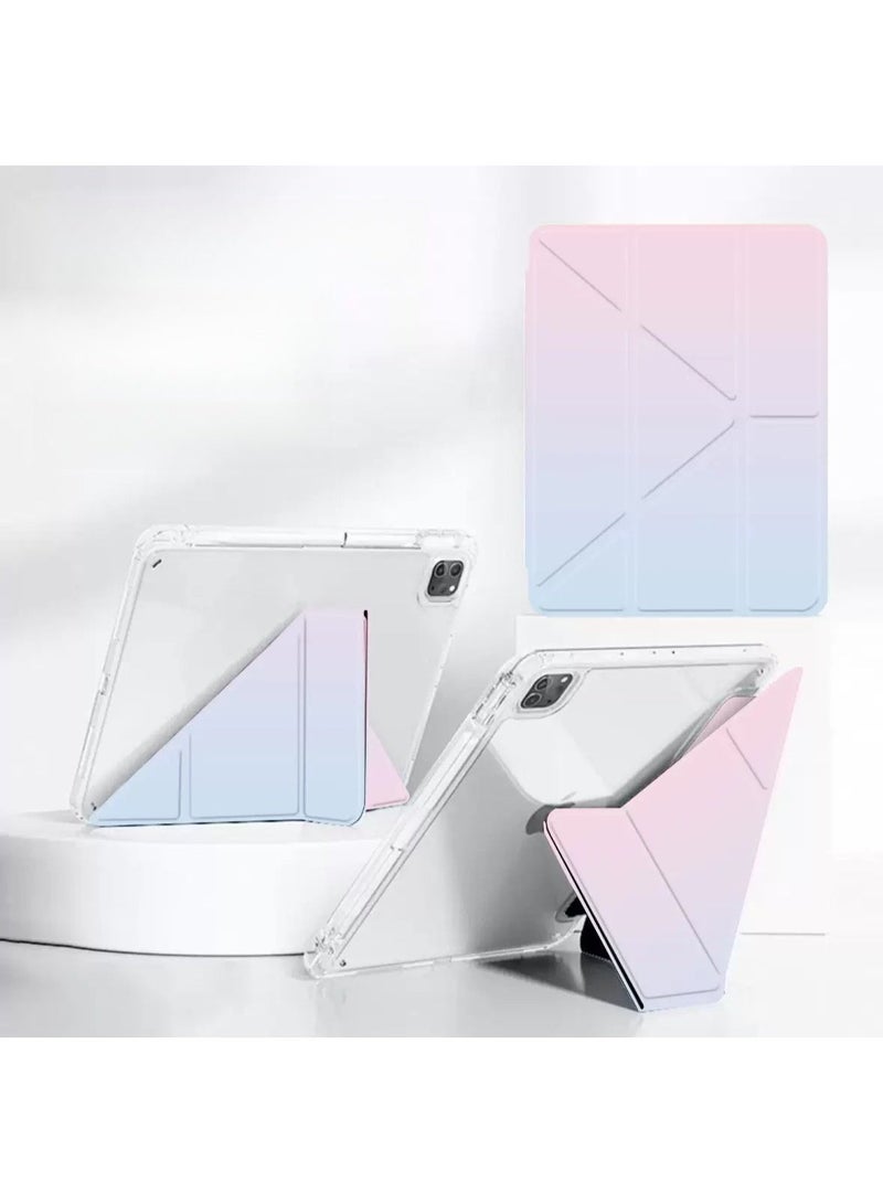 غطاء واقي على شكل Y لآيباد (A16) من الجيل 11 مقاس 11 بوصة 2025، ولجيل 10 من آيباد مقاس 10.9 بوصة 2022، بظهر شفاف وحامل قلم مع غطاء وقائي قابل للوقوف بشكل Y - Image 1