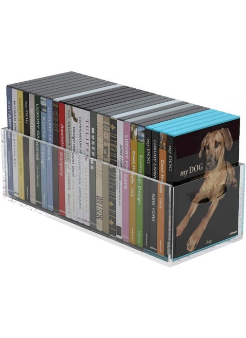 DVD/CD Storage Box Case, Acrylic Storage Container for Blu-Rays, Small Books/Booklets, Video Game Cases and Video Game Controllers, Storage Organizer for Countertop/Kitchen/Bathroom/Cabinet