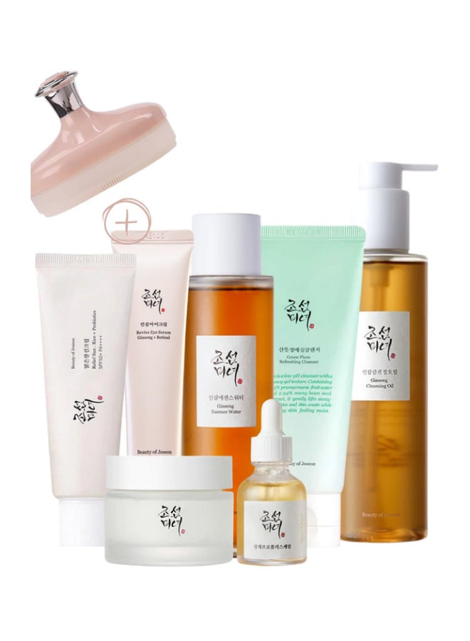 Beauty of Joseon Optimal Collection for Glowing Skin Cleansing Oil Cleansing Foam Essence Water Revive Eye Serum Glow Serum Dynasty Cream Sunscreen Rice Probiotics SPF50+ PA++++ 560grams - Image 1