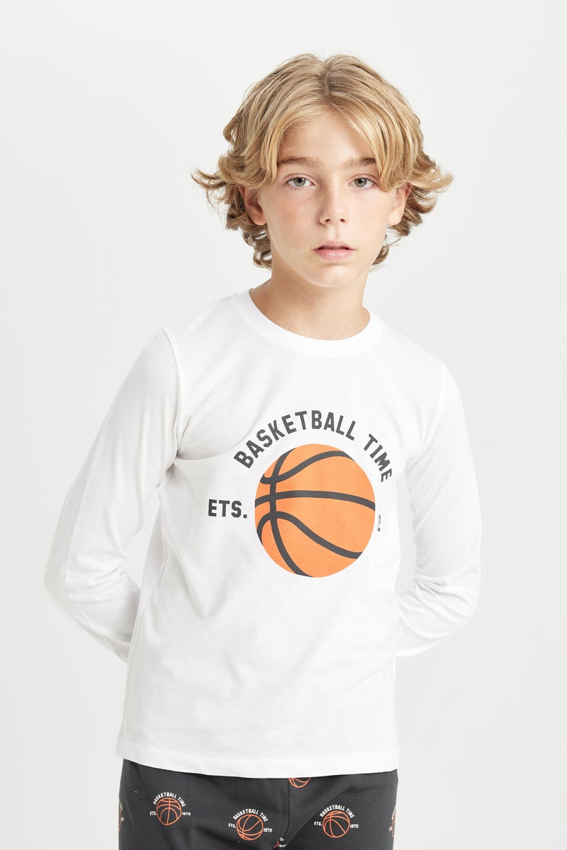 ديفاكتو طقم بيجاما اولادي بنطلون وتيشيرت ابيض قصة عادية - قطعتين - Image 4