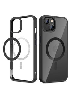 Built in Magnets Compatible with MagSafe Clear Hard PC Back Cover Soft TPU Frame Shockproof Protective Slim Bumper Case for iPhone 12/iphone 12 pro_ black