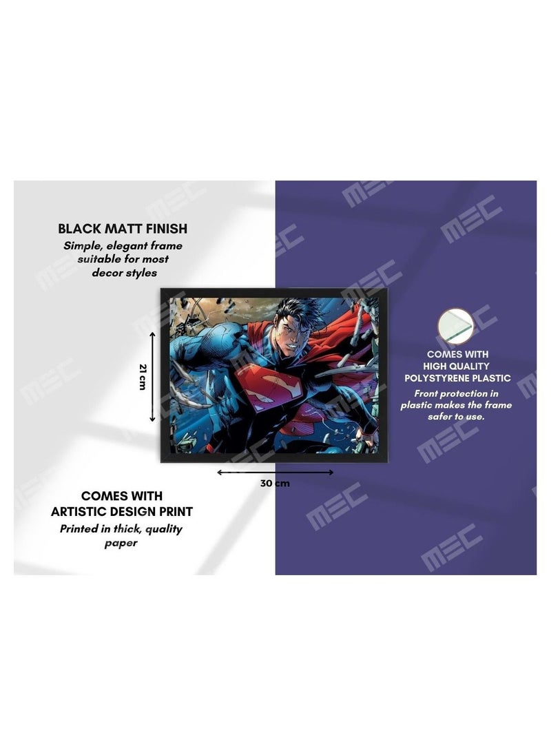 MEC - Superman Design Poster Frame 21x30 Cm - Image 1