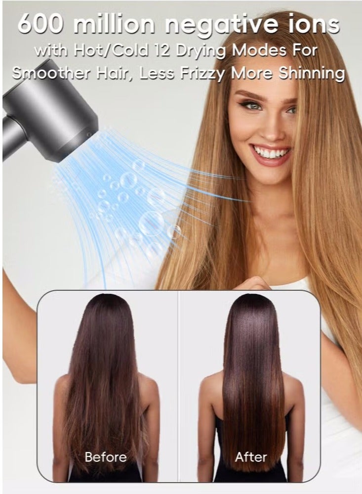 general High Speed Ionic Hair Dryer 1300W Supersonic Professonal Ionic Blow Dryer Thermo-Control Hairdryer Brushless Motor Fast Drying Low Noise Design for Home Travel Salon - Image 2