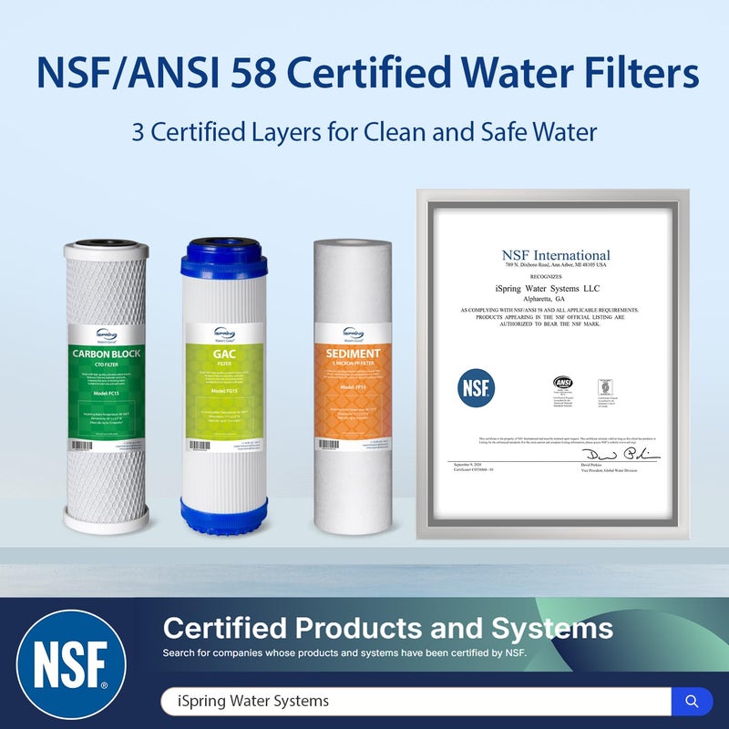 iSpring US31 Under Sink Water System, NSF Certified 3-Stage Water Filters, Reduces PFAS, Chloramine, Chlorine and More, Tankless Water Filter System with Faucet - Image 3