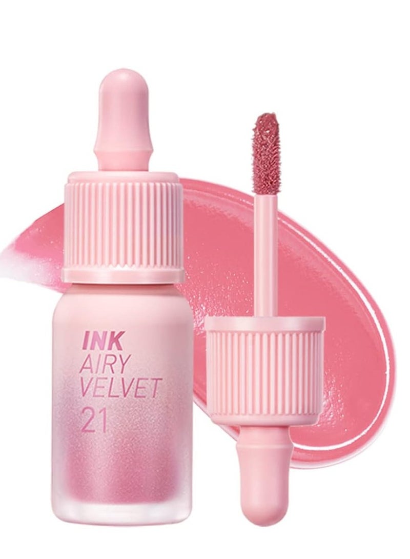 Peripera Ink Airy Velvet Lip Tint | 021 FLUFFY PEACH, 0.14 fl oz - Image 1