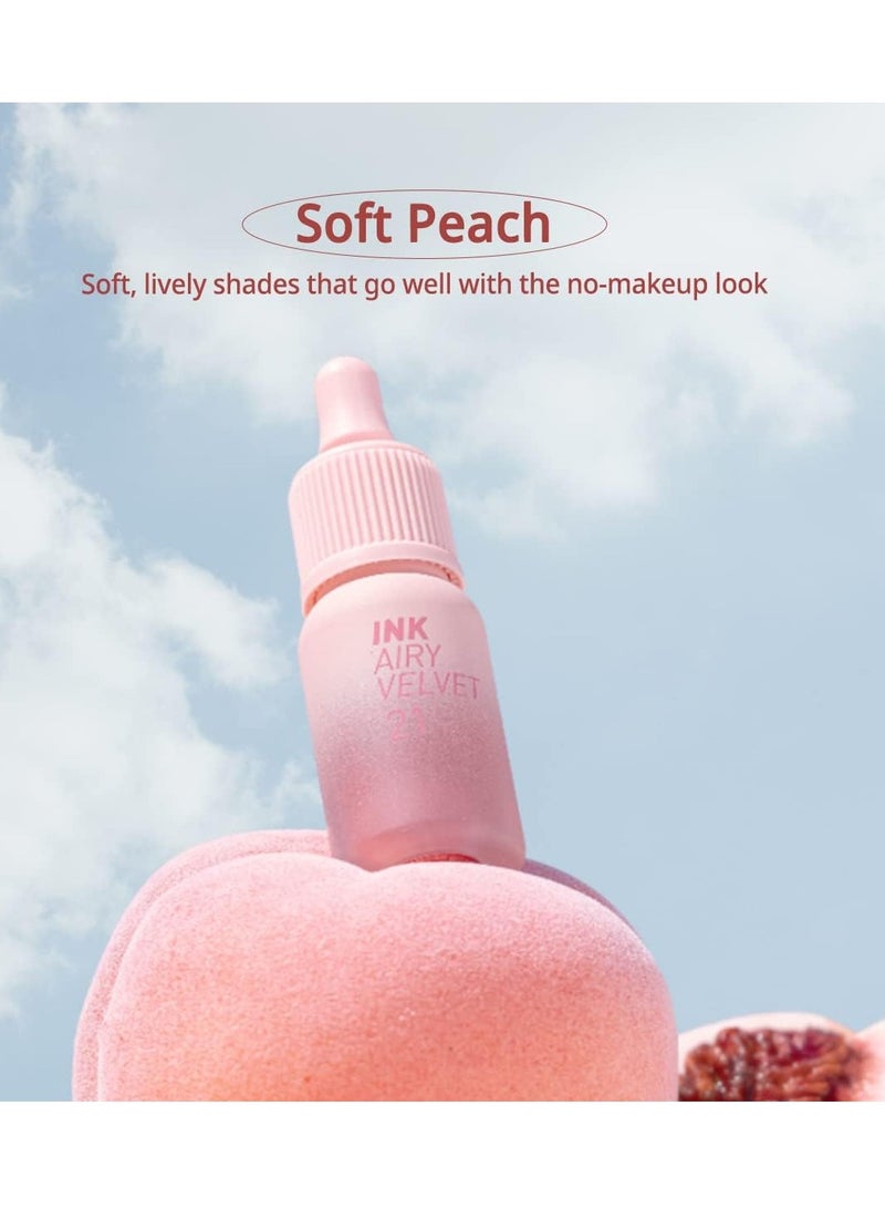 Peripera Ink Airy Velvet Lip Tint | 021 FLUFFY PEACH, 0.14 fl oz - Image 2