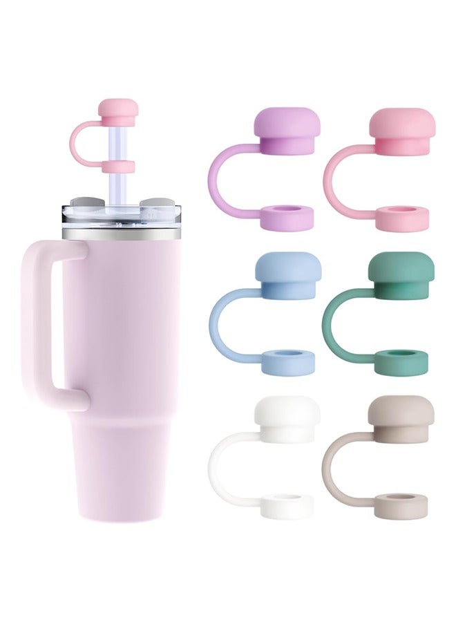 6Pcs Straw Topper Cap for Stanley Tumbler 40-20 oz, 0.4in 10mm Soft Silicone Straw Covers for Stanley Cup Accessories, Dust-proof and Leak-proof Reusable Drinking Straw Tips Lids - Image 1