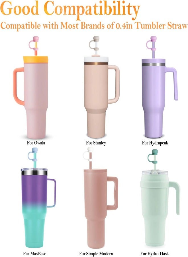 6Pcs Straw Topper Cap for Stanley Tumbler 40-20 oz, 0.4in 10mm Soft Silicone Straw Covers for Stanley Cup Accessories, Dust-proof and Leak-proof Reusable Drinking Straw Tips Lids - Image 4