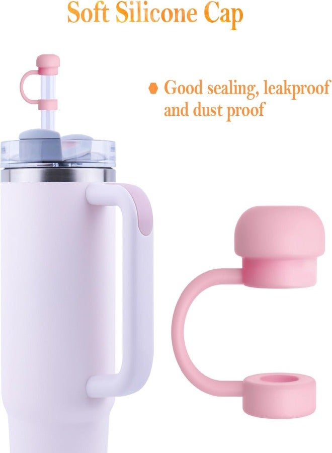6Pcs Straw Topper Cap for Stanley Tumbler 40-20 oz, 0.4in 10mm Soft Silicone Straw Covers for Stanley Cup Accessories, Dust-proof and Leak-proof Reusable Drinking Straw Tips Lids - Image 2