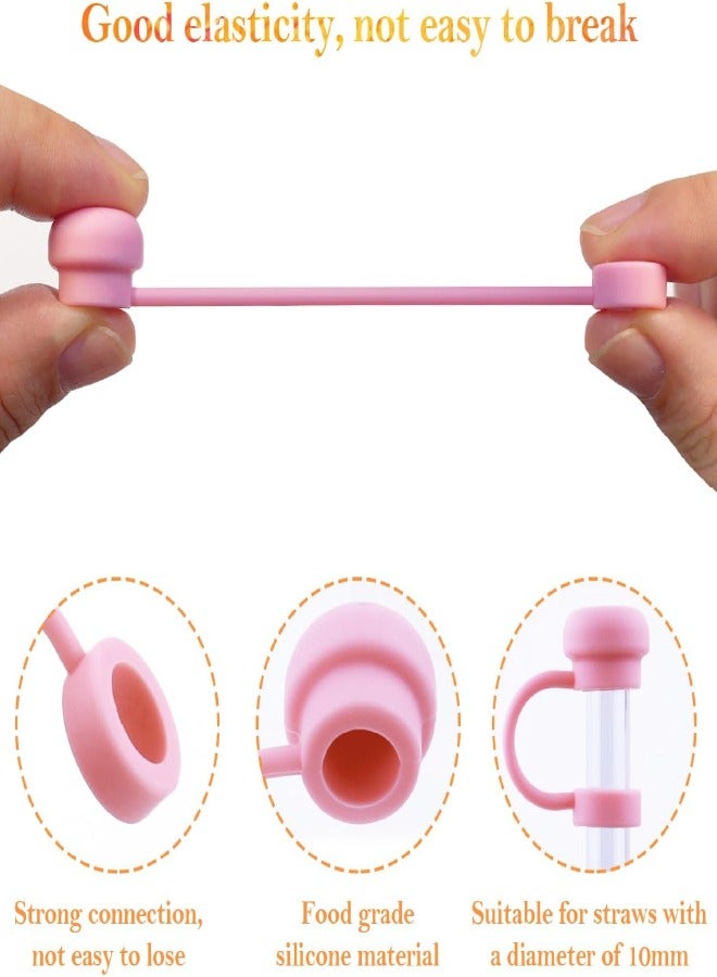 6Pcs Straw Topper Cap for Stanley Tumbler 40-20 oz, 0.4in 10mm Soft Silicone Straw Covers for Stanley Cup Accessories, Dust-proof and Leak-proof Reusable Drinking Straw Tips Lids - Image 3