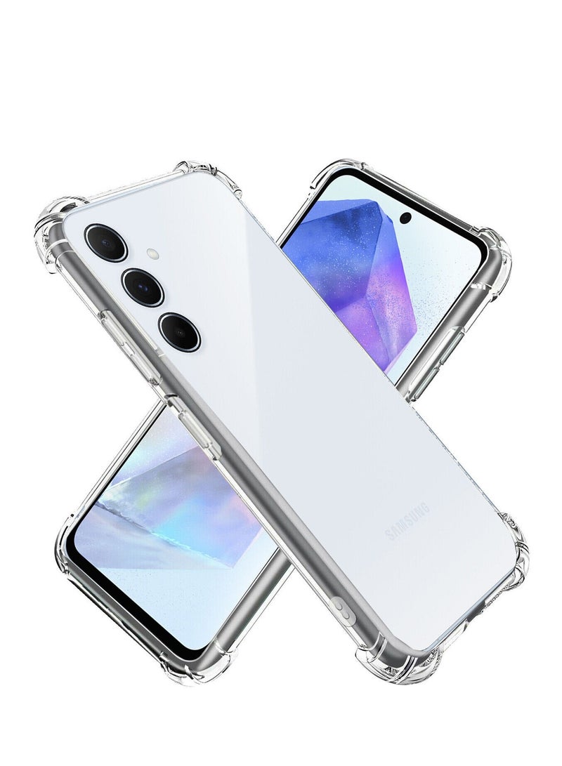 غطاء حماية شفاف لهاتف سامسونج جالاكسي A35 مصنوع من مادة TPU الناعمة المصنوعة من مطاط السيليكون الشفاف، جراب واقٍ خلفي ممتص للصدمات، زاوية معززة لهاتف سامسونج جالاكسي A35 شفاف - Image 1