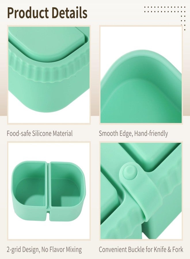 Homaisson 6 Pcs Silicone Double Compartment Snack Containers, Mini Food Snack Boxes, Reusable Silicone Snack Containers with Lids, 8.12 oz, Small for Dressing, Snacks, Office, Picnic - Image 4