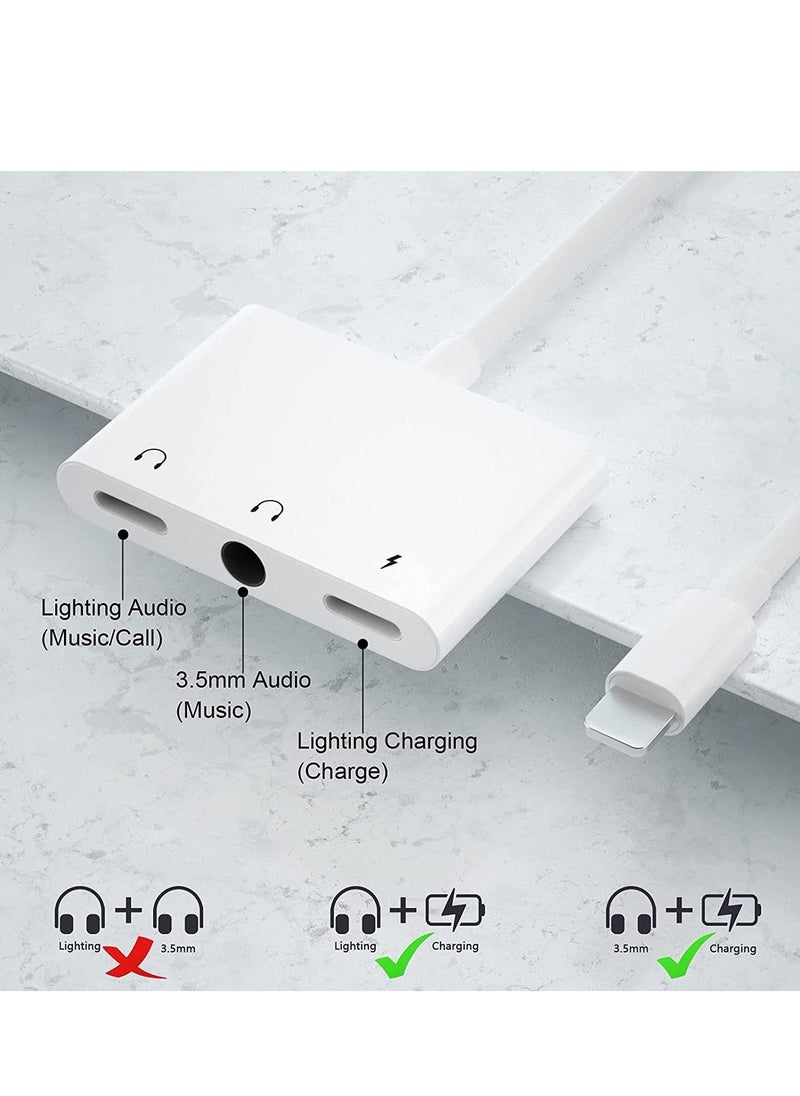 Generic - Lightning Headphone Audio Adapter Splitter for iPhone/iPad,Lightning to 3.5mm Headphone Jack Adapter & dongle,Aux Audio Adapter for iPhone 14/13/12/11/X/8/8plus/7/7plus/iPad Support iOS 16 - Image 1