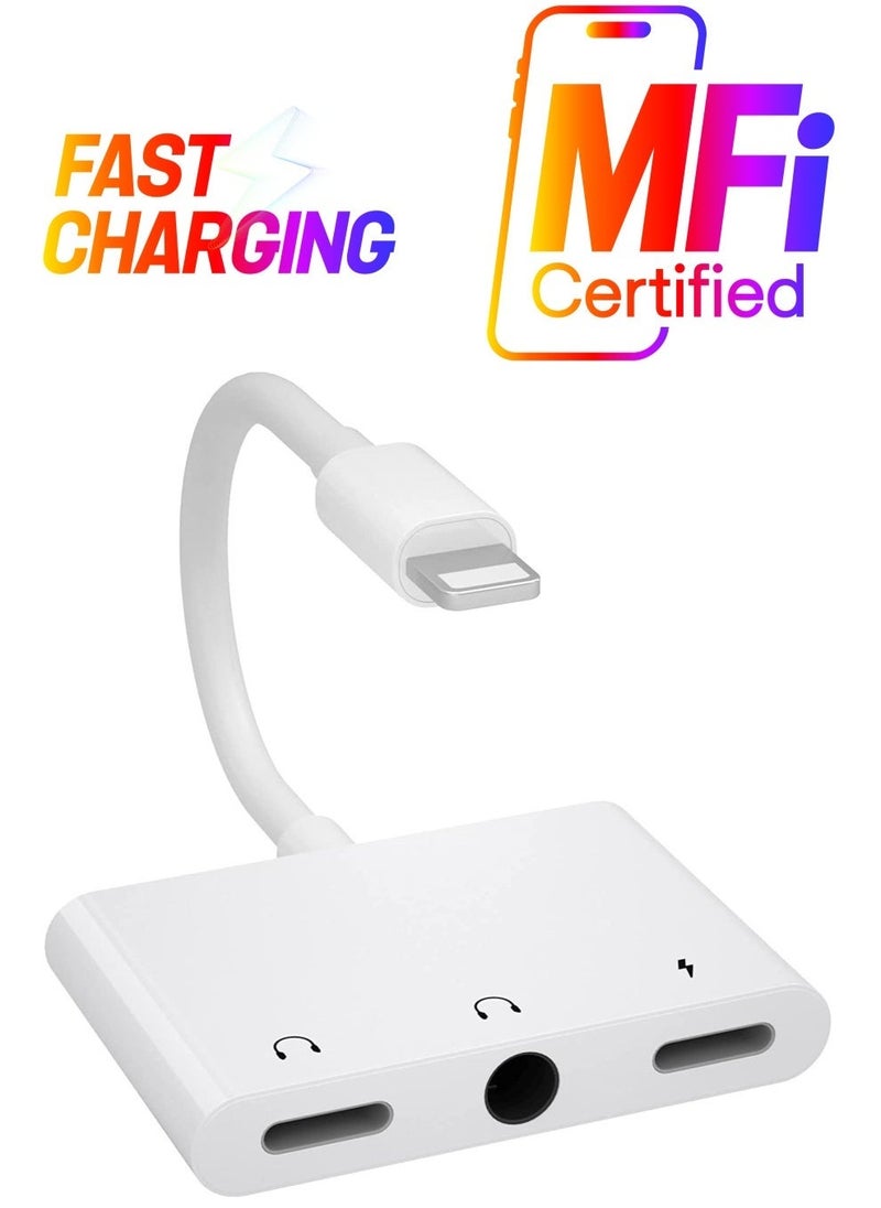 Generic - Lightning Headphone Audio Adapter Splitter for iPhone/iPad,Lightning to 3.5mm Headphone Jack Adapter & dongle,Aux Audio Adapter for iPhone 14/13/12/11/X/8/8plus/7/7plus/iPad Support iOS 16 - Image 1