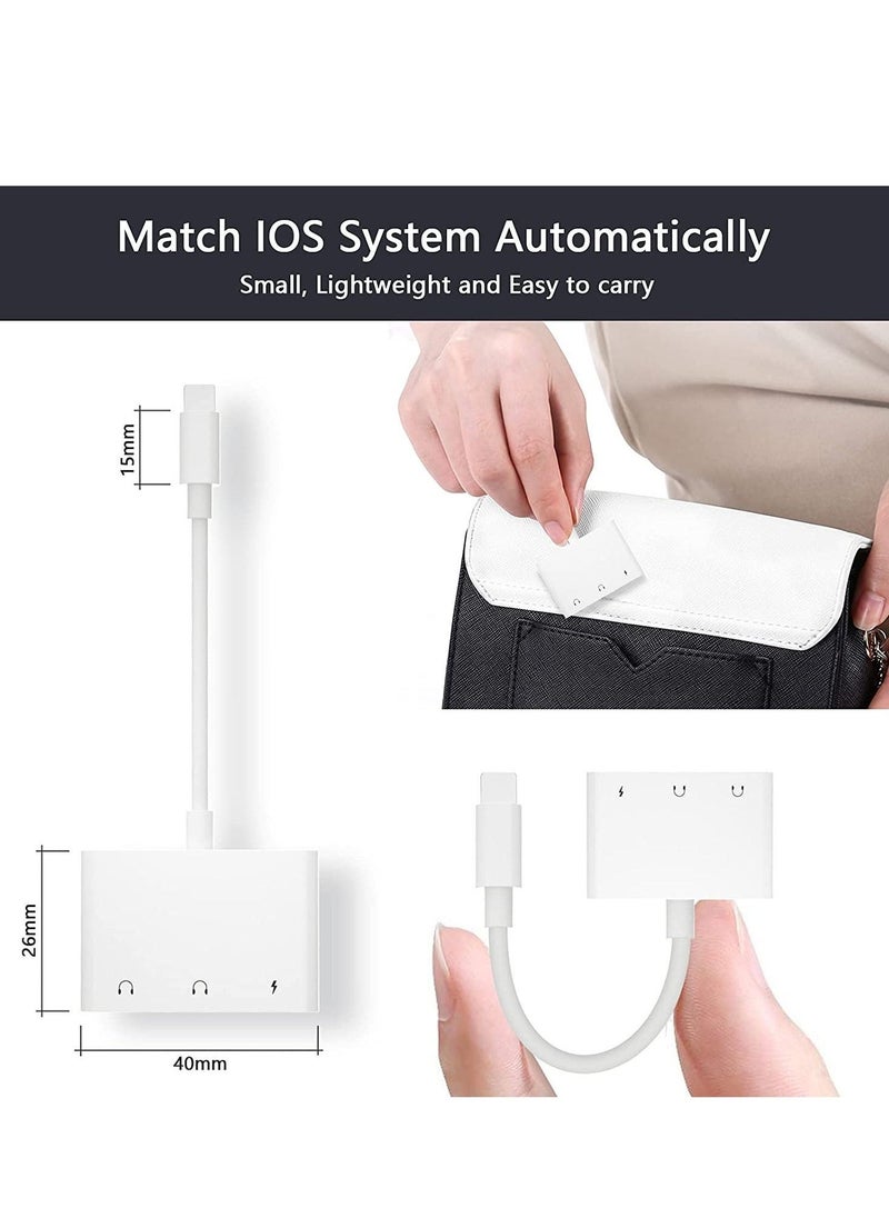 Generic - Lightning Headphone Audio Adapter Splitter for iPhone/iPad,Lightning to 3.5mm Headphone Jack Adapter & dongle,Aux Audio Adapter for iPhone 14/13/12/11/X/8/8plus/7/7plus/iPad Support iOS 16 - Image 1