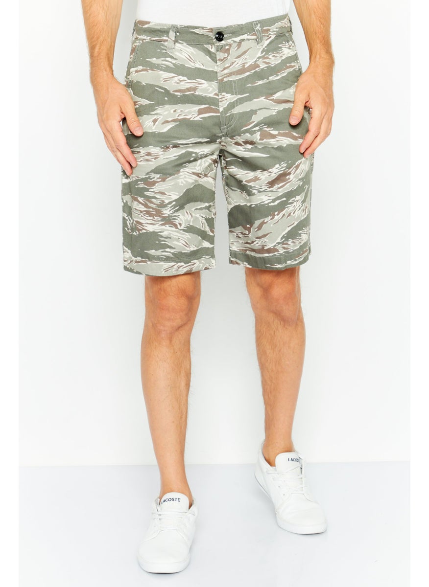DIESEL - Men Camouflage Bermuda Shorts, Olive - Image 1