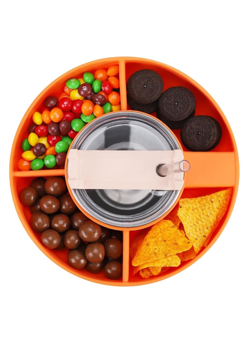 Snack Bowl for Stanley 40 oz Tumbler, Snack Tray, Reusable Snack Ring for Stanley Insulated Cup Accessories (Orange)  - Image 3