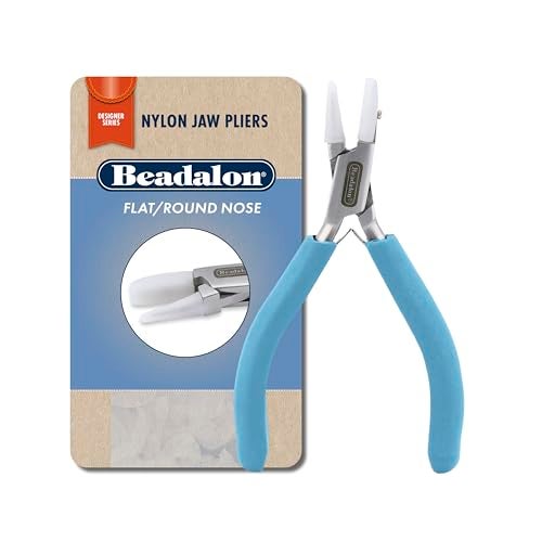 Beadalon Designer Series Nylon Jaw Pliers FlatRound Nose Pacific Blue VinylFree Grips Stainless Steel 525in - Image 1