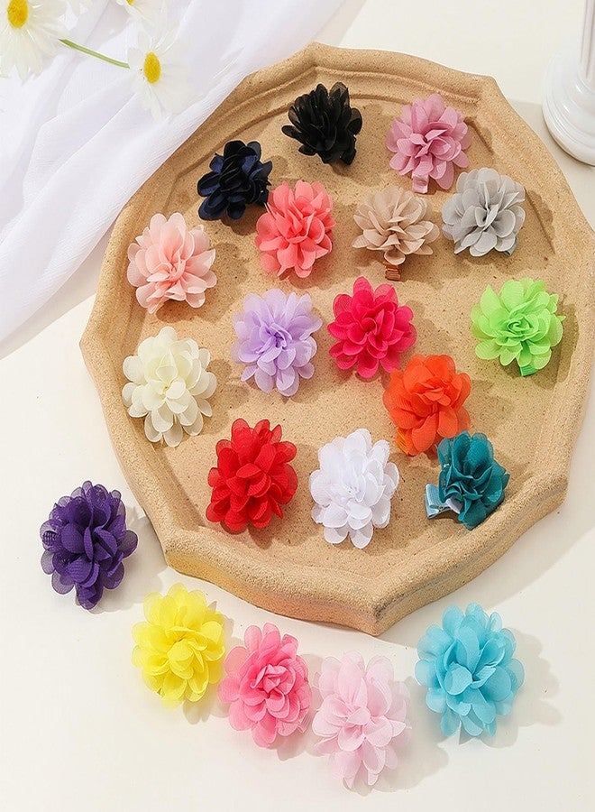 NUOSYI 20PCS 2" Chiffon Flower Baby Girls Hair Bows Clips Cute Hair Accessories For Newborns Infants Toddlers Kids Women - Image 3
