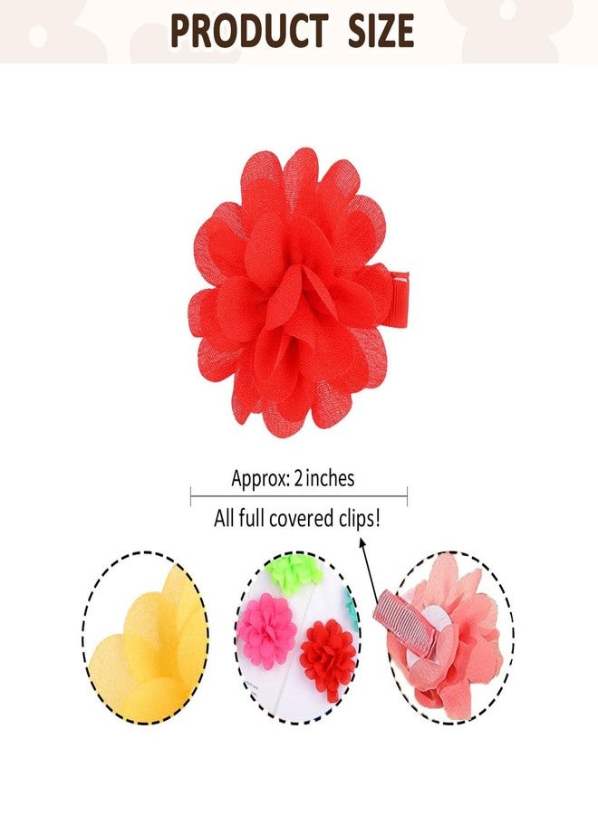 NUOSYI 20PCS 2" Chiffon Flower Baby Girls Hair Bows Clips Cute Hair Accessories For Newborns Infants Toddlers Kids Women - Image 2