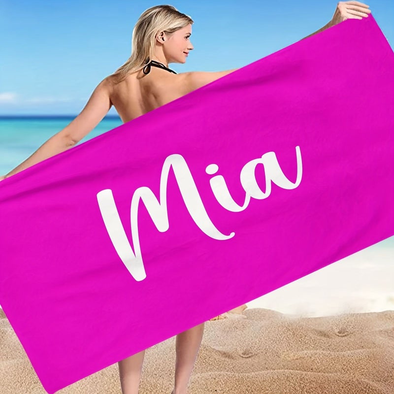 Personalized Beach Towel For Bachelor Party Bridesmaid Gift Green 29.53x59.06 Inch - Image 2