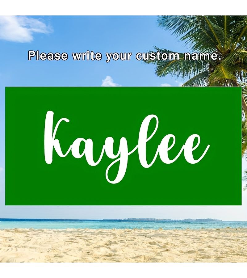 Personalized Beach Towel For Bachelor Party Bridesmaid Gift Green 29.53x59.06 Inch - Image 5