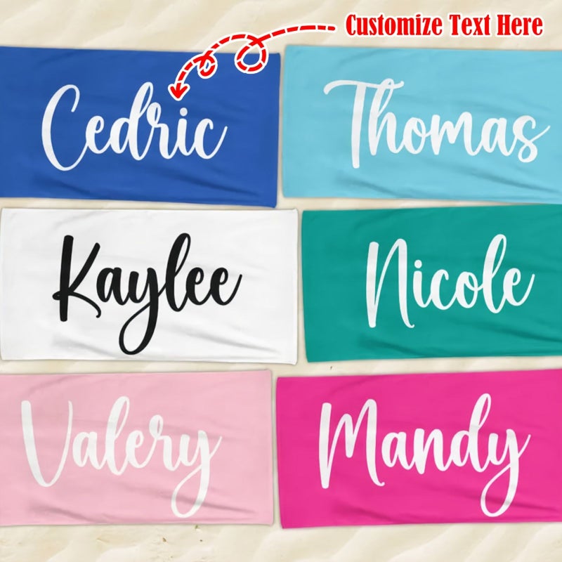 Personalized Beach Towel For Bachelor Party Bridesmaid Gift Green 29.53x59.06 Inch - Image 1