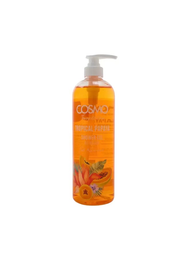 COSMO Cosmo Temptation Tropical Papaya Shower Gel with Papaya Fruit Extract and Aloevera leaf Extract- 1000ml  - Image 1