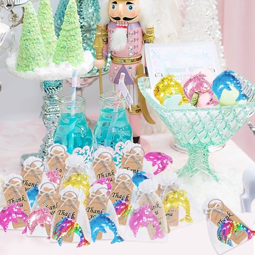 CiciBear 25 Pack Dolphin Sequin Keychains for Ocean Themed Party Favors, Kids and Adults Birthday Gift, Baby Shower, Party, 5 Colors - Image 5