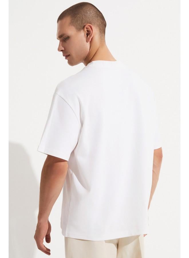 جون تيشيرت رجالي أبيض واسع مقاس جونيور - Image 3