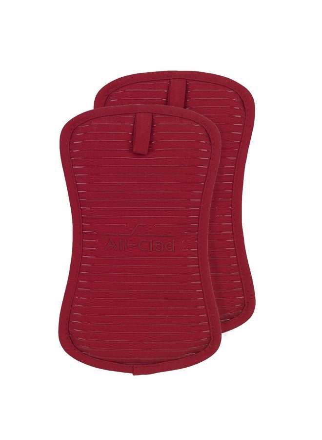 All-Clad All-Clad Premium Pot Holder & Heating Pad, (2-Pack) Heat Resistant to 500 Degrees, 100% Cotton 10"x6.25" for Kitchen and Barbeque, Chili Red - Image 2