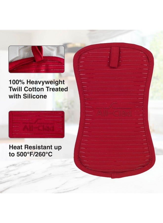 All-Clad All-Clad Premium Pot Holder & Heating Pad, (2-Pack) Heat Resistant to 500 Degrees, 100% Cotton 10"x6.25" for Kitchen and Barbeque, Chili Red - Image 4