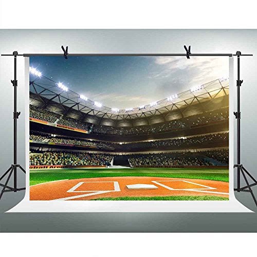 FHZON 10x7ft High-end Baseball Stadium Backdrop Ballpark Auditorium Light Photography Background Themed Party Artistic Portrait YouTube Backdrops Photo Booth Studio Props PFH184 - Image 1