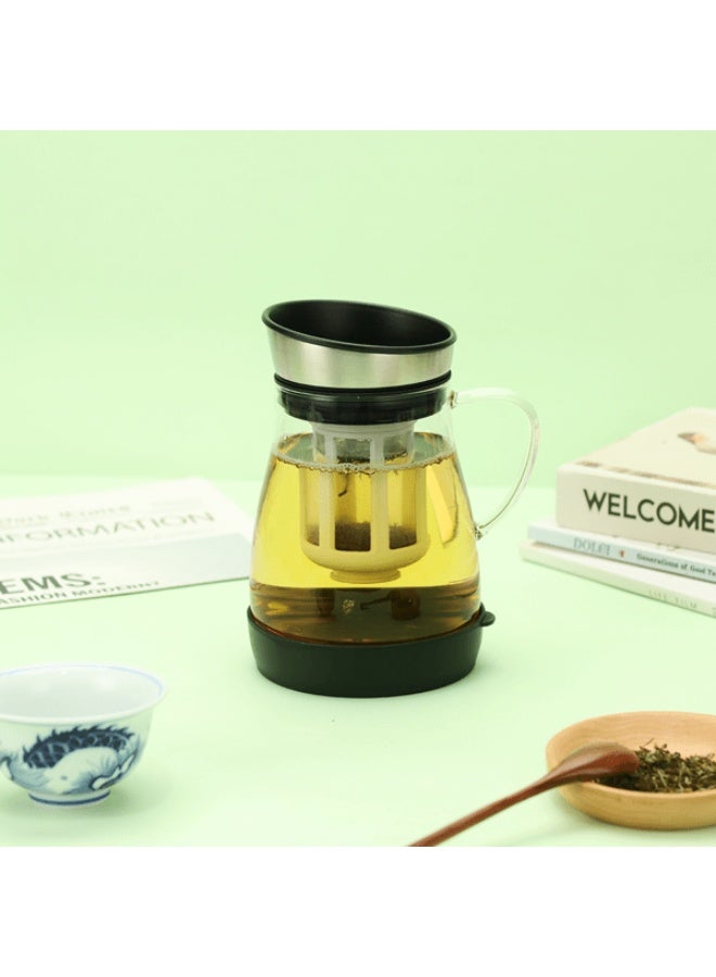 Heat-Resistant Borosilicate Glass Tea Maker Multicolor 800ml