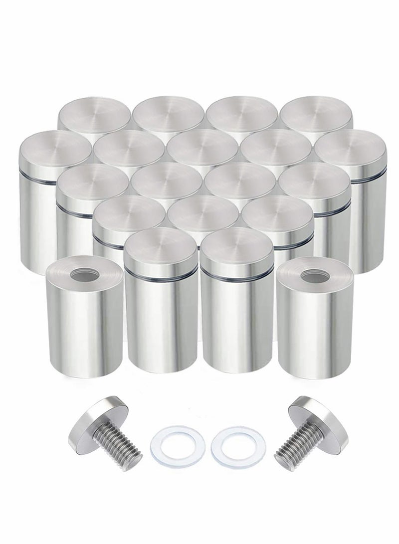 Excefore Stainless Steel Standoff Screws, 20Pcs 25 x 25mm Wall Sign Holders Mounting Glass Hardware for Hanging Acrylic Picture Frame, Advertising Screws Kit  - Image 1