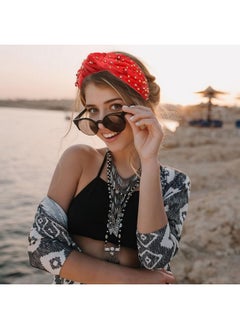 YAHPERN Crystal Knotted Headband For Women Sparkly Rhinestone Jeweled Headbands Gold Beads Embellished Headband Wide Top Knot Velvet Hairbands Fashion Hair Accessory  - Image 2