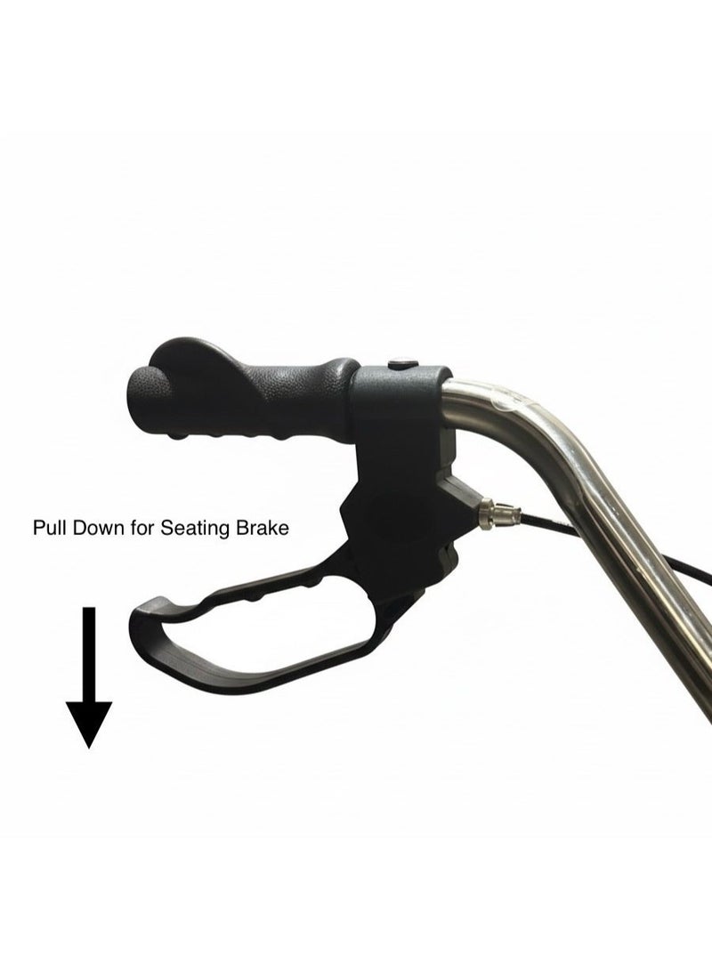 Large Foldable Walker Rollator for Seniors and Adults with Chair and Storage Bag-Black(Fully Assembled) - Image 5