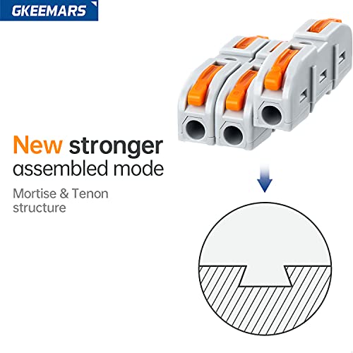 GKEEMARS 50 Pcs Wire Connector, 1 Conductor Compact Splicing Wire Connectors for Circuit Inline 24-12 AWG (Orange) - Image 4