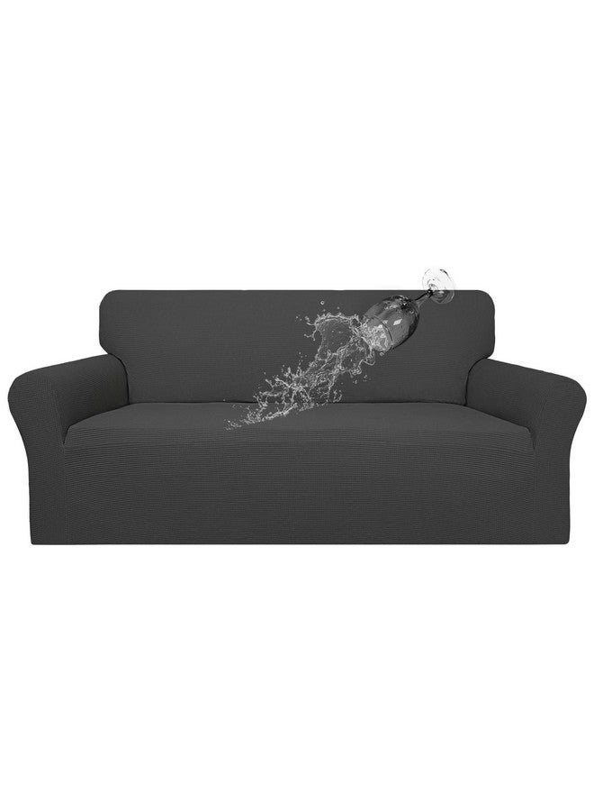 Easy-Going 100% Waterproof Couch Cover, Dual Sofa Stretch Jacquard Slipcover, Leakproof Furniture Protector for Kids, Pets, Dog and Cat (Sofa, Dark Gray) - Image 1