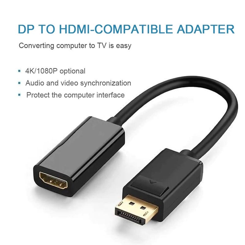 DisplayPort to HDMI Adapter Cable Converter Male DP to Female HDMI 4k - Image 3