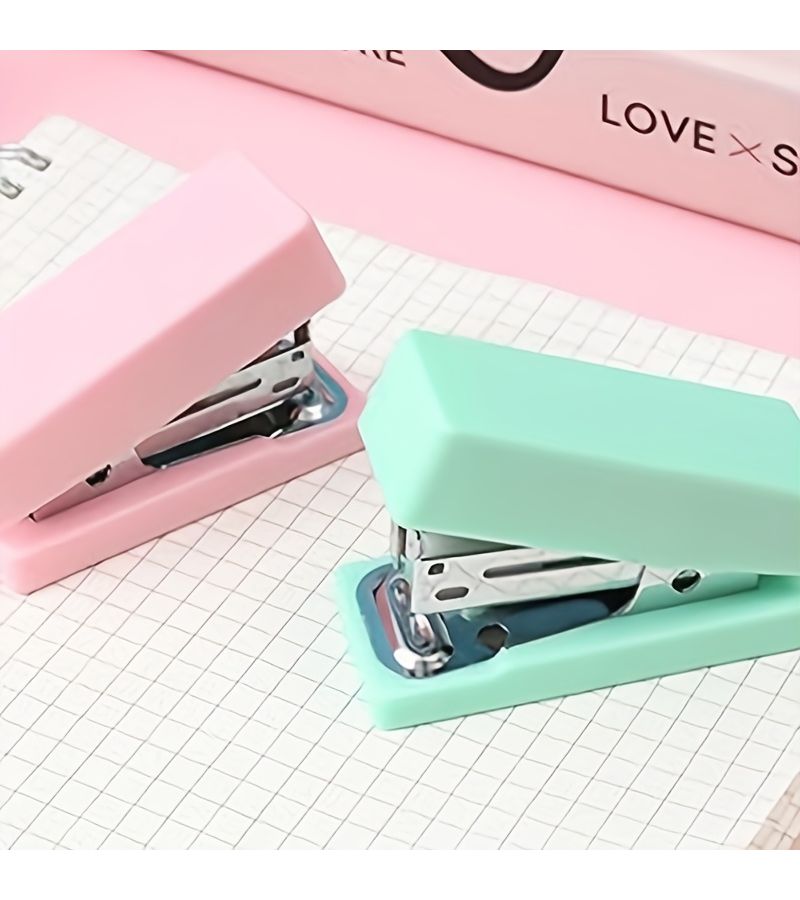 3 Pcs Three Colors Mini Stapler Set With 500pcs No 10 Staples Cute Stationery For Office Use - Image 4